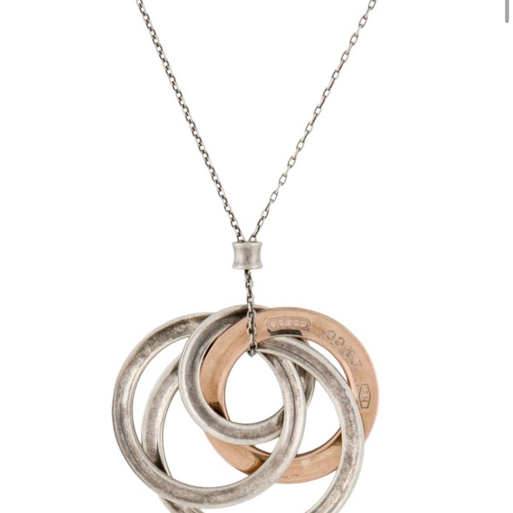 Tiffany and Company. Interlocking Circle Silver and Gold Necklace